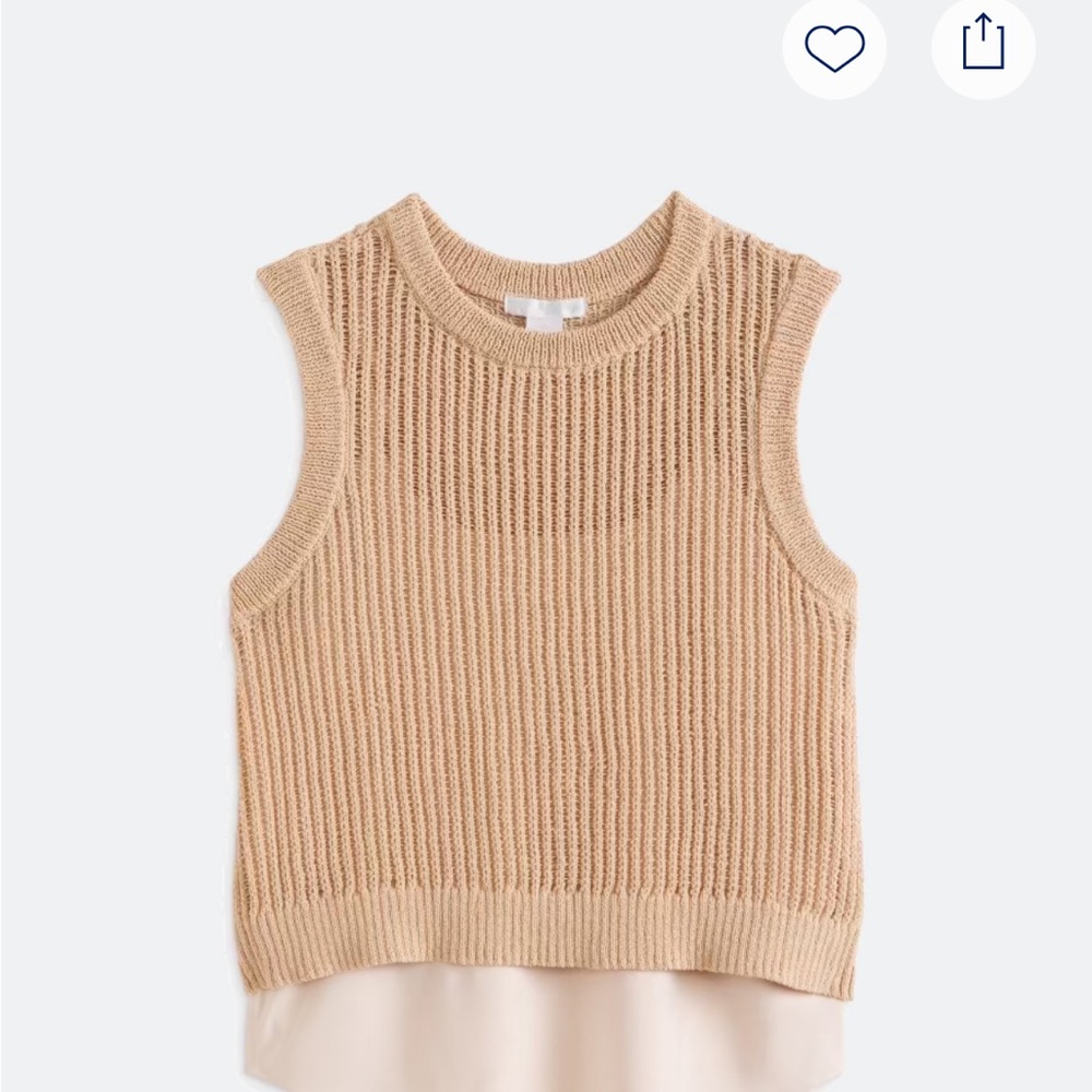Tan Knit Sleeveless Top